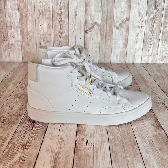 adidas Originals Shoes - Adidas Originals White Leather Women's Sleek Mid High Top Sneaker #EE4726